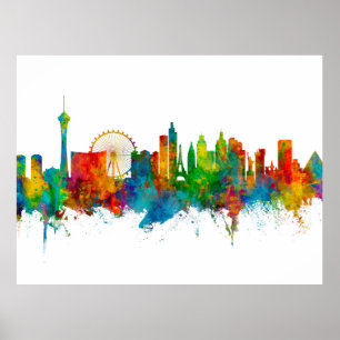 Poster Las Vegas Nevada Skyline