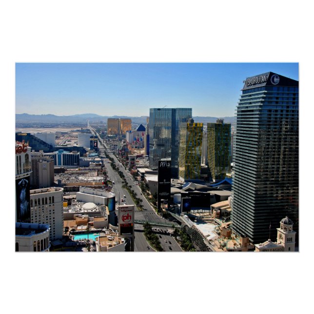 Pôster Las Vegas Strip Skyline Cityscape América EUA (Frente)