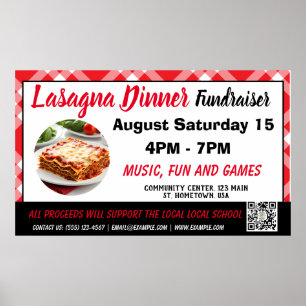 Poster Lasagna Janta banner vermelho do Fundraiser