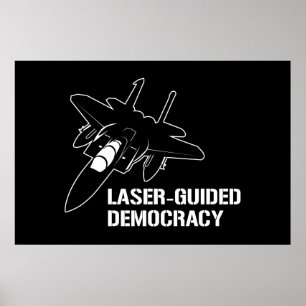 Pôster Laser - democracia/paz guiadas com a potência de