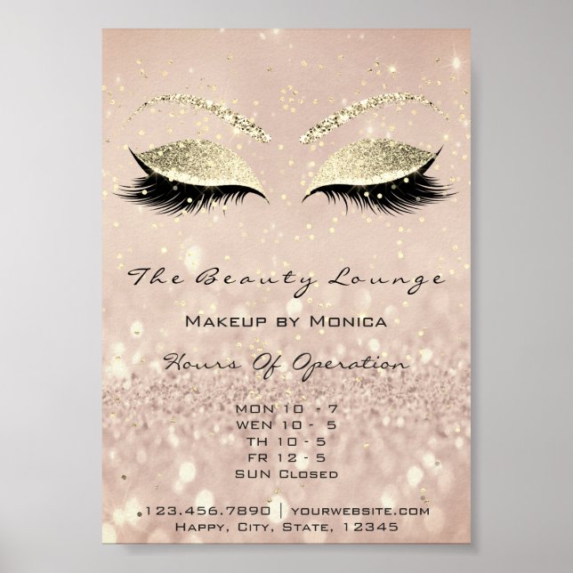 Poster Lashes Makeup Artist Glitter Beaut Salon Skinny1 (Frente)