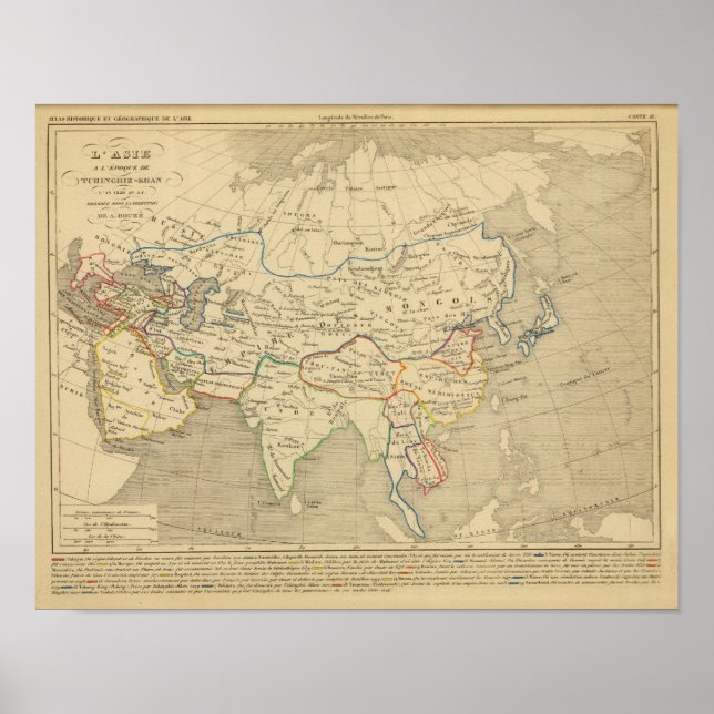 Pôster L'Asie, 1220 ap JC (Frente)