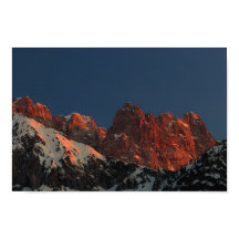 Last light of sun on mountains