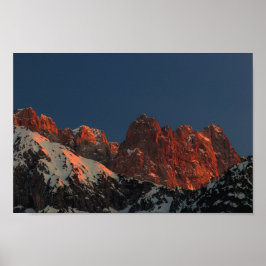 Poster Last light of sun on mountains