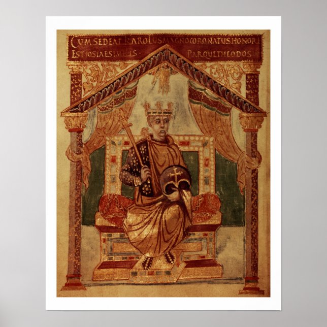 Pôster Lat 1152 f.3v Charlemagne (Carolus Magnus, Charles (Frente)