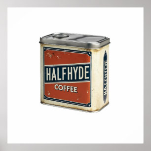 Poster Lata de Café Antiga Halfhyde Coffee Company