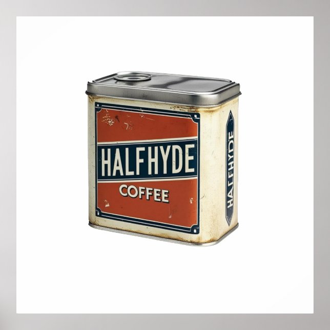 Poster Lata de Café Antiga Halfhyde Coffee Company (Frente)