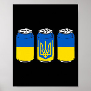 Poster Lata de cerveja ucraniana Ussr Pivo bandeira da Uc