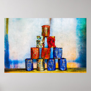 Pôster Latas da sopa - após o almoço