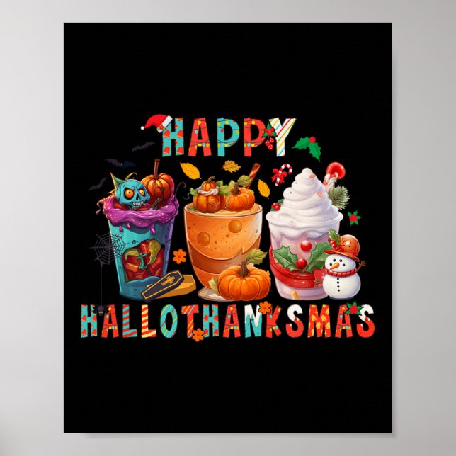 Poster Latas Felizes Hallothanksmas Pumpkin Xmas Pre (Frente)