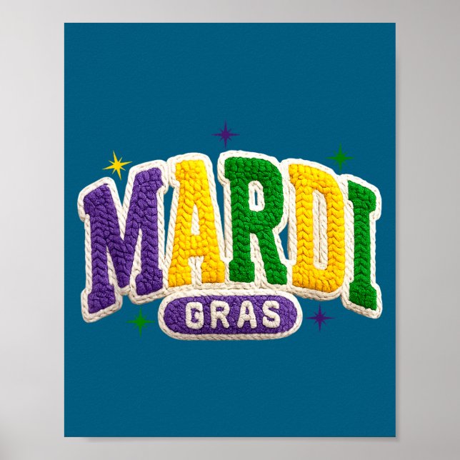 Poster Latch Hook Mardi Gras Trendy Funny Gift Tee Men, W (Frente)