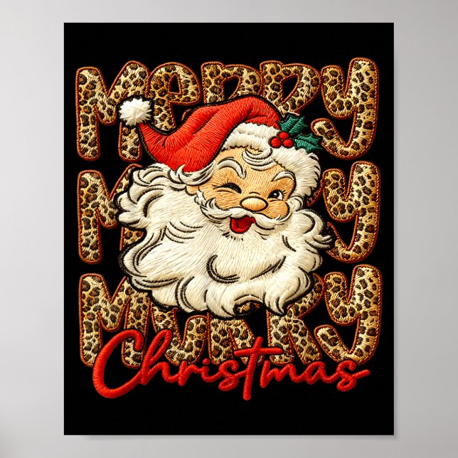 Poster Latch Hook Yarn Crochet Coquette Merry Christmas  (Frente)
