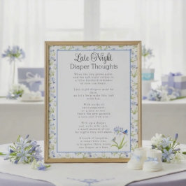 Poster Late Night Diaper Thoughts Lily with Bluebird