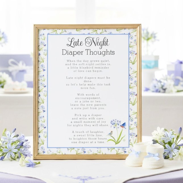 Poster Late Night Diaper Thoughts Lily with Bluebird (Criador carregado)