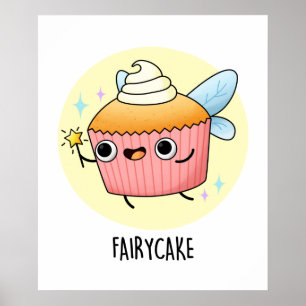 Poster Láteo, Peixe Funny Cupcake Pun