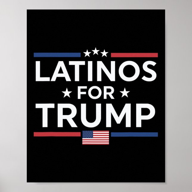 Poster Latinos Para Trump 2024 - Presidente Eleitoral Tru (Frente)