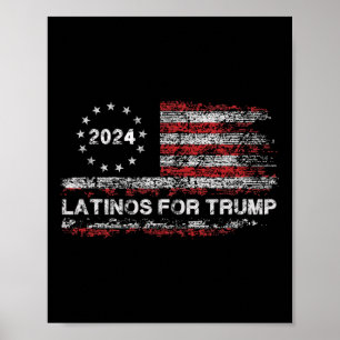 Poster Latinos Pelo Trump 2024 - Eleição Presidente Trump