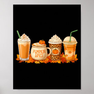 Poster Latte de Abóbora Sce Café Bebida de Outono Hallowe