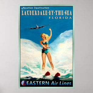 Poster Lauderdale-by-the-Sea Flórida Eastern Air Lines