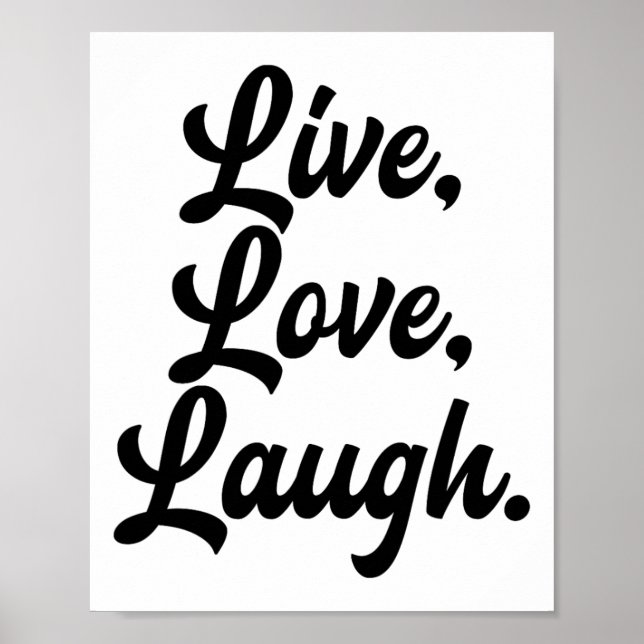 Poster Laugh Love Live Retro Meditação Mindful Positivivi (Frente)