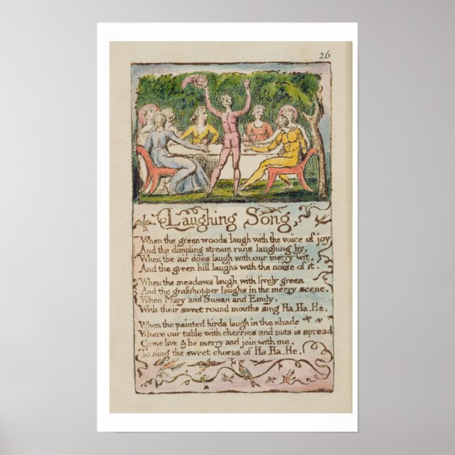 Poster 'Laughing Song', plate 26 from 'Songs of Innocence (Frente)