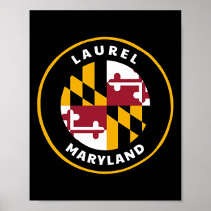 Poster Laurel Maryland Md Bandeira Dge Roundlet Lembrança