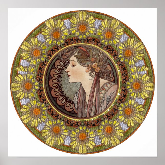 Poster Laurel por Alphonse Mucha (Frente)