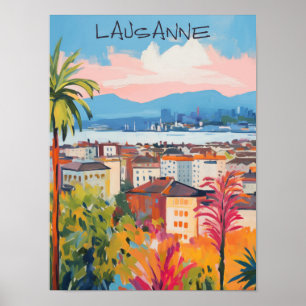 Poster Lausana Suíça Viagem Cidade Arte Estética