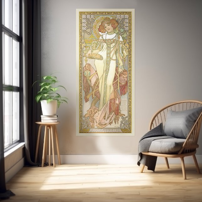Poster L'Automne Season Art Nouveau Alphonse Mucha (Criador carregado)