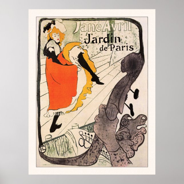 Poster Lautrec: Jane Avril, Jardin de Paris (Frente)