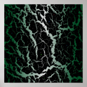Poster Lava de espaço rachada - Branco/Floresta