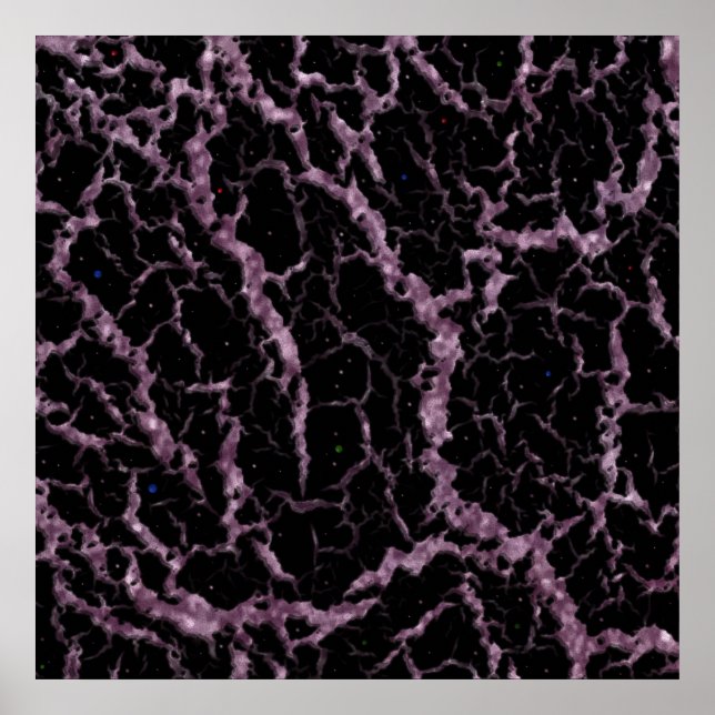 Poster Lava de espaço rachada - Cor-de-rosa brilhante (Frente)