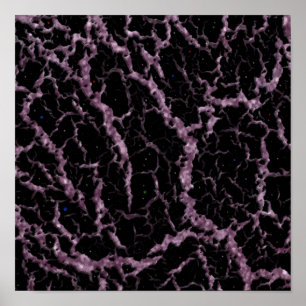 Poster Lava de espaço rachada - Cor-de-rosa brilhante