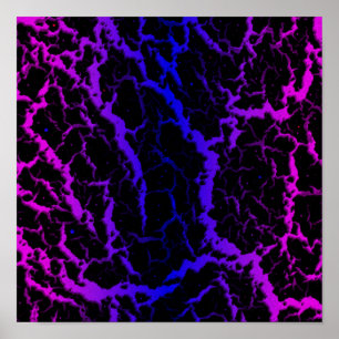 Poster Lava de espaço rachada - Rosa/Azul