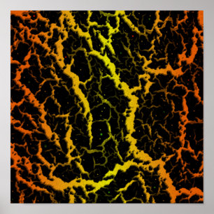 Poster Lava do Espaço Cracking - Laranja/Amarelo
