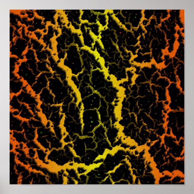 Poster Lava do Espaço Cracking - Laranja/Amarelo (Frente)