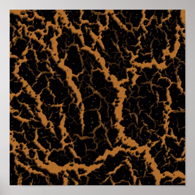 Poster Lava do espaço rachado - Bronze (Frente)