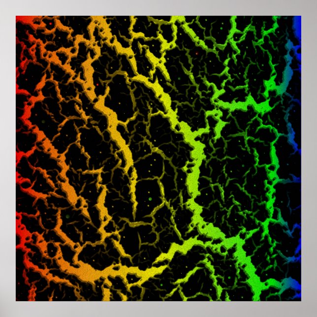 Poster Lava do espaço rachado - Rainbow ROYGB (Frente)