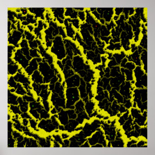 Poster Lava Espacial Rachada - Amarelo