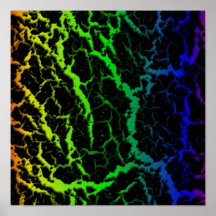 Poster Lava Espacial Rachada - Arco-Íris OYGBP