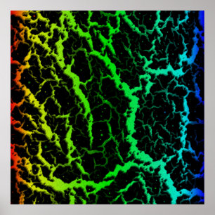 Poster Lava Espacial Rachada - Arco-Íris RYGCB