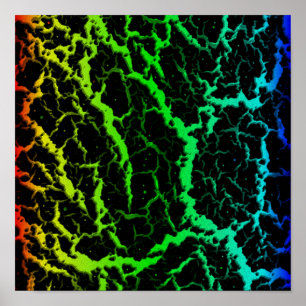Poster Lava Espacial Rachada - Arco-Íris RYGCB