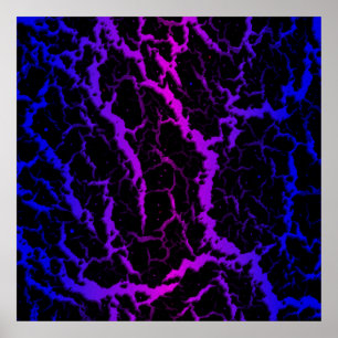 Poster Lava Espacial Rachada - Azul/Rosa