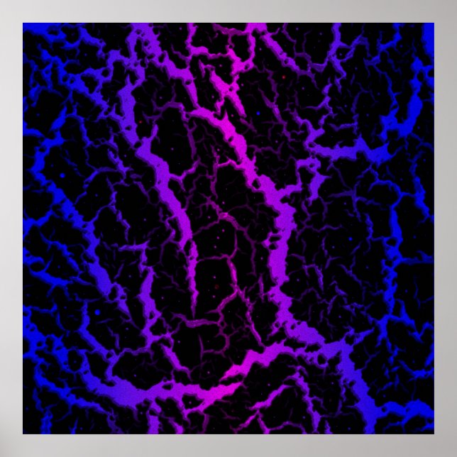 Poster Lava Espacial Rachada - Azul/Rosa (Frente)