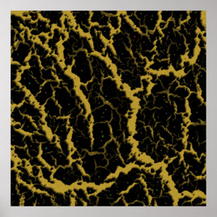 Poster Lava Espacial Rachada - Ouro