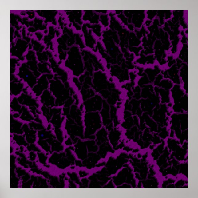Poster Lava Espacial Rachada - Roxo (Frente)