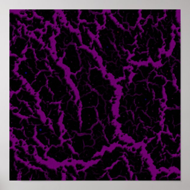 Poster Lava Espacial Rachada - Roxo (Frente)