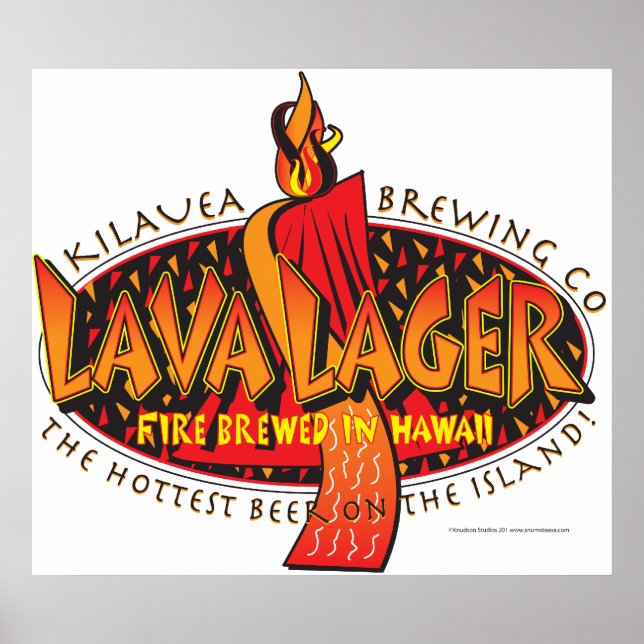 Poster Lava Lager Hawaiian Beer (Frente)