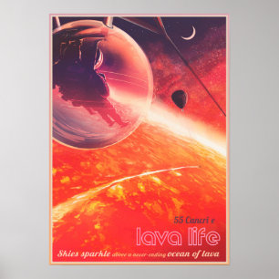 Poster LAVA LIFE no Planeta 55 Cancri e NASA JPL Space