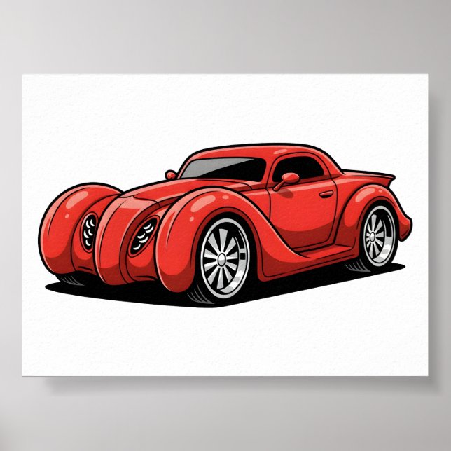 Poster Lava Red Spiral Hotrod Toon (Frente)